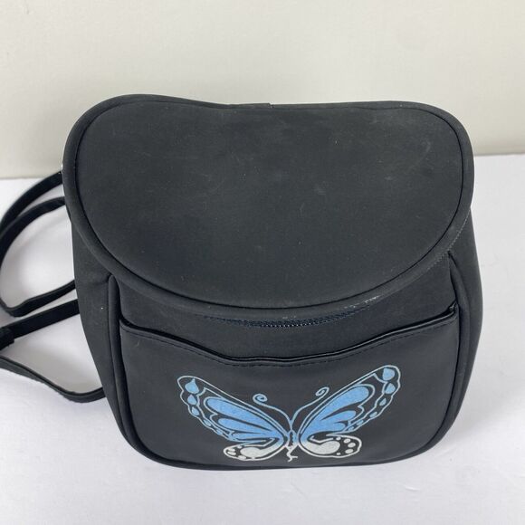 2/$30 VTG Y2K 90’s Butterfly Mini Backpack Purse Black Bag Festival Concert Rave - Picture 4 of 9